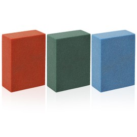 PEUTIER 3pcs 5x4x2cm Gummy Rubber Abrasive Stone, Snowboard Gummy Stone Edge Grinding Rubber Block Stone Snowboard Ski Stone to Remove Burrs (Blue 60 Grit, Green 120 Grit, Red 240 Grit)