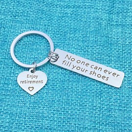 Funny Retirement Keychain for Women Men Friends Boss Coworker Birthday Gifts for Teacher Nurse Staff Employee Colleagues Leaving Farewell Going Away Goodbye Retired Gifts Enjoy Retirement Jewelry