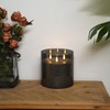 Homemory 6X6'' Extra Large Flameless Candle with 3 Wicks, Glass