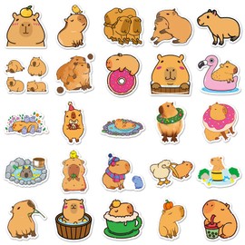 Capybara Stickers for Laptop(50 Pcs),Gift for Kids Teens Adults Girl,Capybara Waterproof Stickers for Water Bottle,Vinyl Stickers for Scrapbook,Journal,Dairy,Skateboard