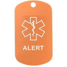 Alert Medical Alert ID Necklace with Copper Tag, Blue Silencer, and 30'' USA Chain - 154 Color Choices