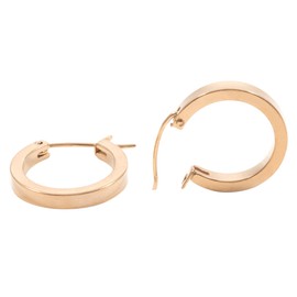 Happiness Boutique Women's Small Hoop Earrings in Rose Gold Round Earrings Classic Hoop Earrings Stainless Steel Jewellery, Rose Gold Stainless Steel