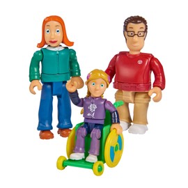 Simba 109251080 Fireman Sam Family Sparks Figure Set, Lizzie, Joe and Hannah Sparks with Wheelchair, Fully Movable, 7.5 cm, from 3 Years