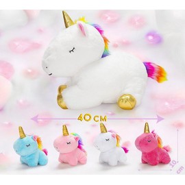 Hunde Kuscheltier mit Babys | Mama Hund mit 4 Baby Welpen, 5 Regenbogenmähnen Einhorn Welpen | Kuscheltier Hund mit 4 Babys | Spielzeugkissen für Mädchen im Alter von 3-8 Jahren (Umarme Einhorn)