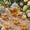 Maxdot 5 Pcs Floral Glass Tea Set, 51 oz Daisy
