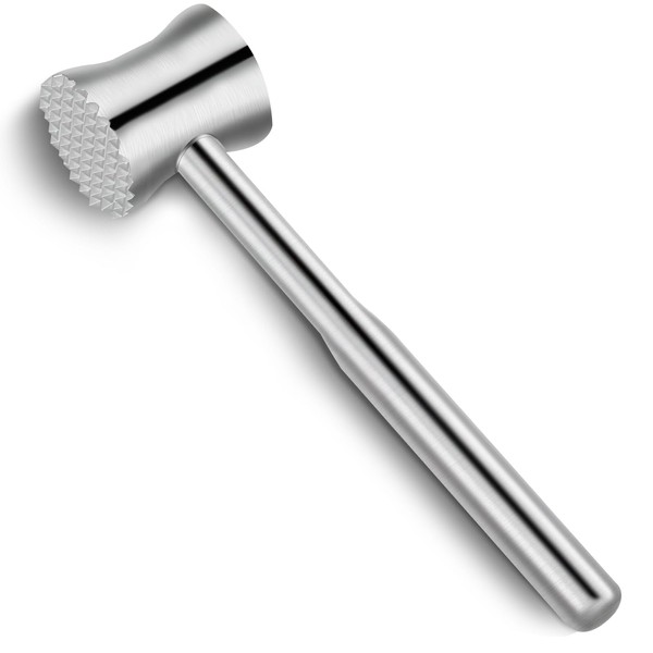 Dual Side Meat Tenderizer Mallet, 304 Stainless Steel Meat Hammer,