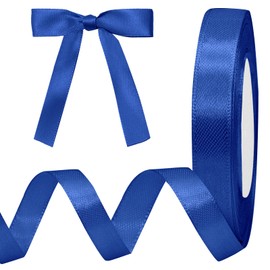 Luomorgo 1/2 Inch Satin Ribbon, 25 Yards Royal Blue Satin Ribbon, Fabric Ribbon for Gift Wrapping, Flower Bouquet, DIY Craft, Sewing, Wedding, Birthday Party Decorations