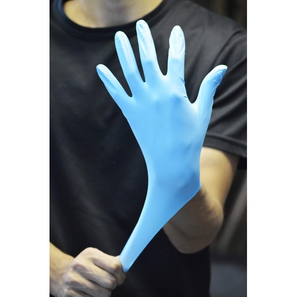 川西 Industrial Nitrile Ultra-thin Gloves without Powder 100 Piece # 2041 Blue Large