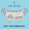 Hunts England - 1st Wedding Anniversary Card - Paper Anniversary