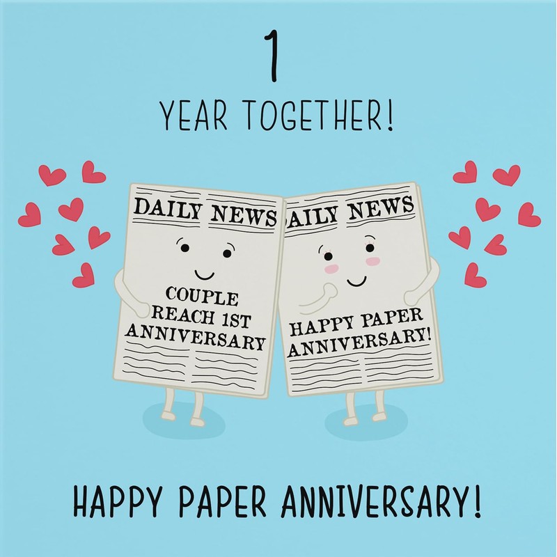 Hunts England - 1st Wedding Anniversary Card - Paper Anniversary