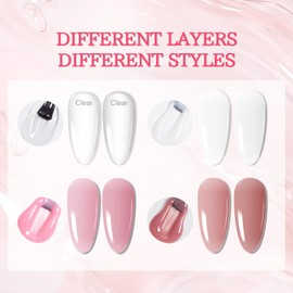 JODSONE 4 Bottles of 15 ML Capacity Builder Gel Nail Kit Building Nail for Extending Nails Need to Cured By Nail Lamp