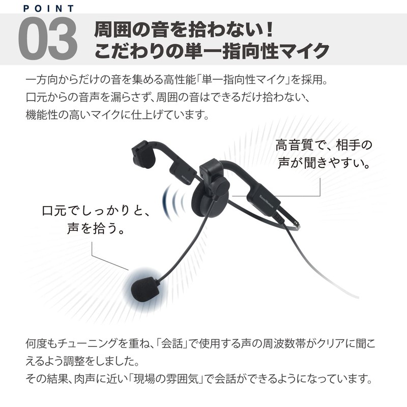 SOUNDWARRIOR SW-HW2-USB Headset, B-Frame-air, One-ear Speaker Type, Ultra Lightweight, Wired,