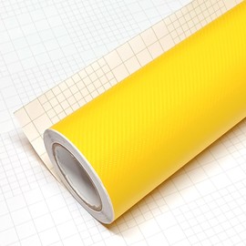 DIYAH 4D Yellow Carbon Fiber Vinyl Wrap Sticker with Air Release Bubble Free Anti-Wrinkle (120" x 60" / 10FT x 5FT)