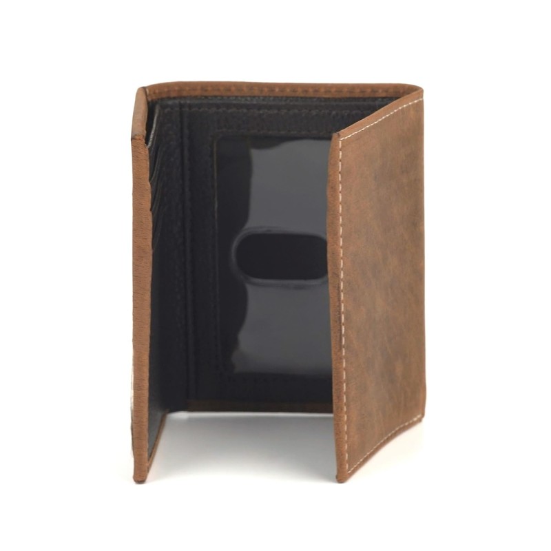ARIAT Trifold Brindle Calf Hair Wallet, Brown