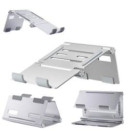 YANS Laptop Stand, Tablet Stand, Vertical Stand, Folding, Portable, Compact, Aluminum Alloy, Angle Adjustment, Heat Dissipation, Work, Video Watching, Meetings, Tablet Work, Drawing