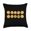Emoticon Set Throw Pillow