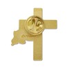 PinMart American Flag Gold Cross Religious Military Patriotic Lapel Pin