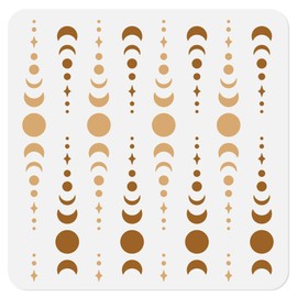 Stars and Moons Beads Allover Wall Stencil for Painting 30 x 30cm Reusable Stencil for Wall Fabric Furniture Painting, DIY Home Decor Craft Stencil