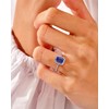 925 Sterling Silver Saphire Birthstone Rings for Women Sapphire Cocktail