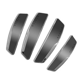 STATUS 4Pcs High Glossy Slim Door Edge Guards Bumper Protector Trim Guard Sticker Molding for Motors Auto Vehicle (Metallic Silver)