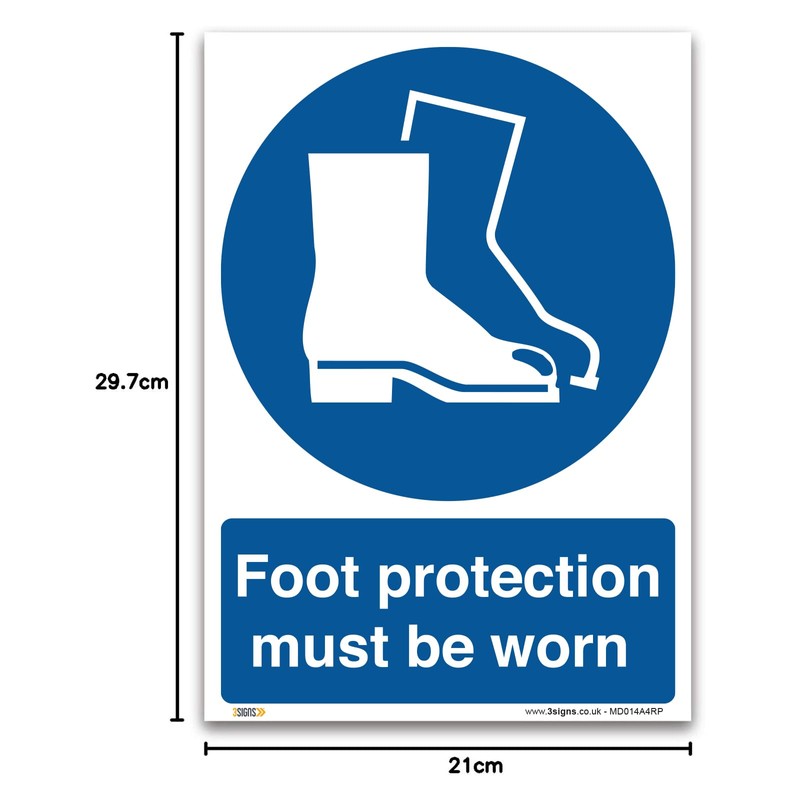 Foot Protection Must Be Worn Sign – A4 Mandatory PPE