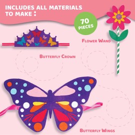 jackinthebox Butterflies Costume Craft kit for 3 to 5 Year olds | 3 Craft Projects | Great Gift for Girls Ages 3,4,5 Years