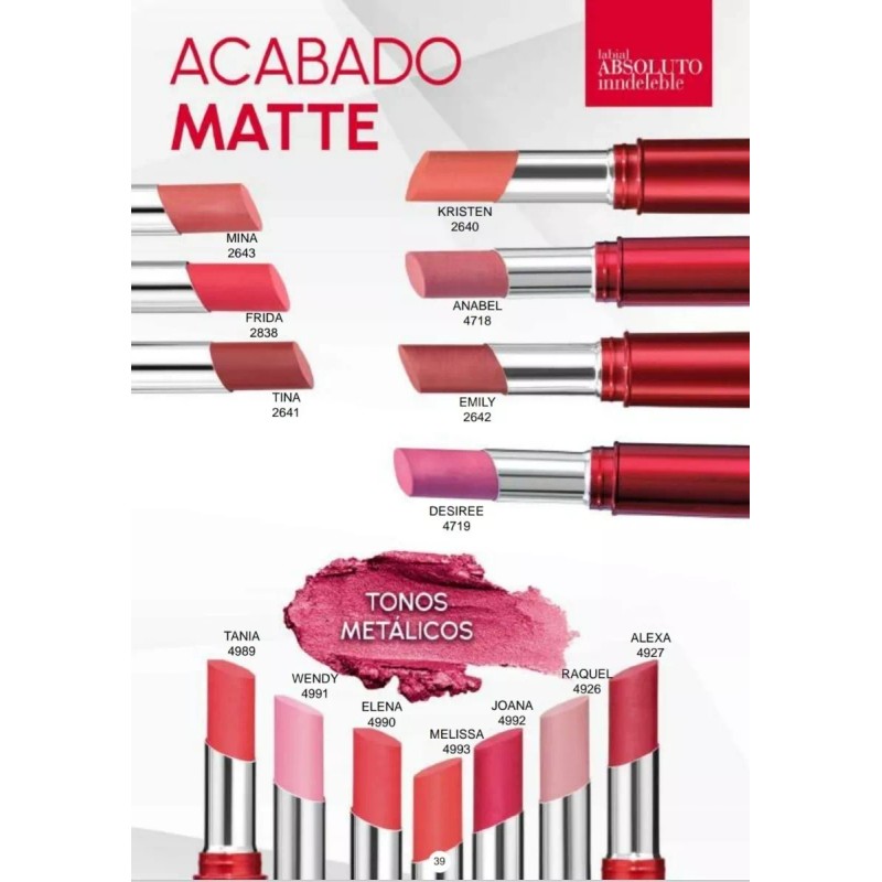 Renova Labial Larga Duración Matte Absoluto Indeleble Wendy Renova