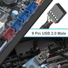 Kowlone Motherboard 9 Pin USB Header Splitter, Male 1 to