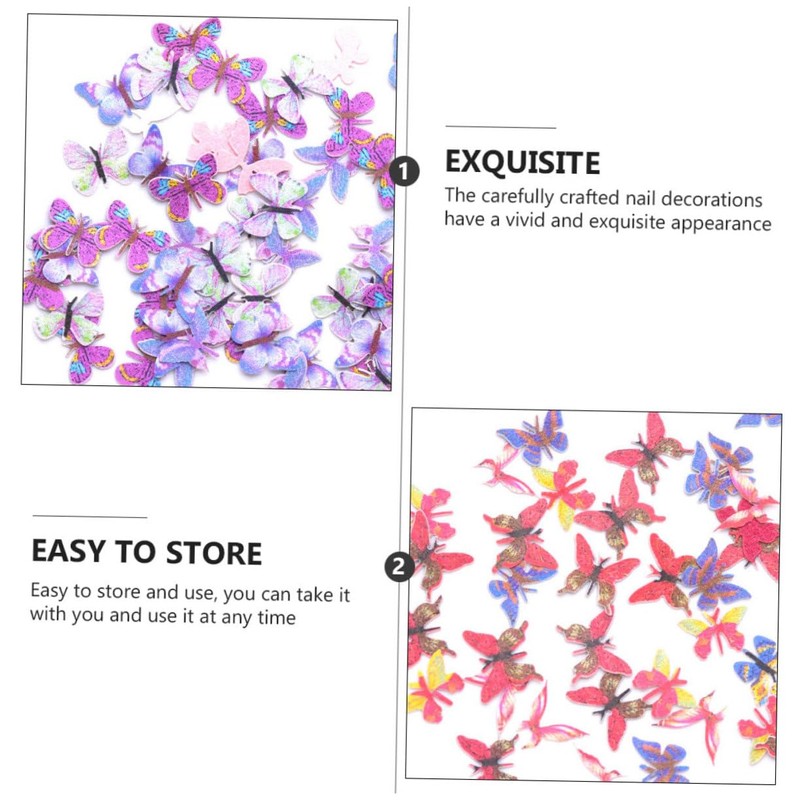 BIUDECO Butterfly Charms Nail Stickers 6 Boxes of Paper Nail