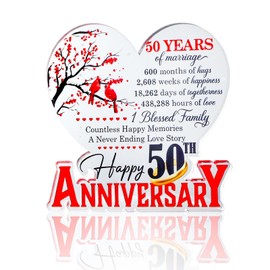 50th Wedding Anniversary Acrylic 50th Wedding Anniversary Decoration for Wife Husband
