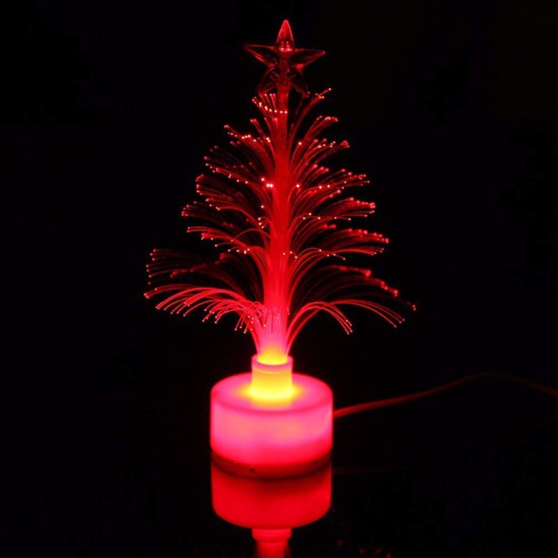Uonlytech Christmas Tree Night Light, Colour Changing Fibre Light, USB