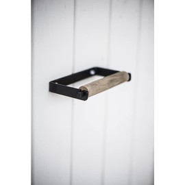 IB Laursen - Toilet Roll Holder - Altum - Metal and Wood Look - Colour: Black