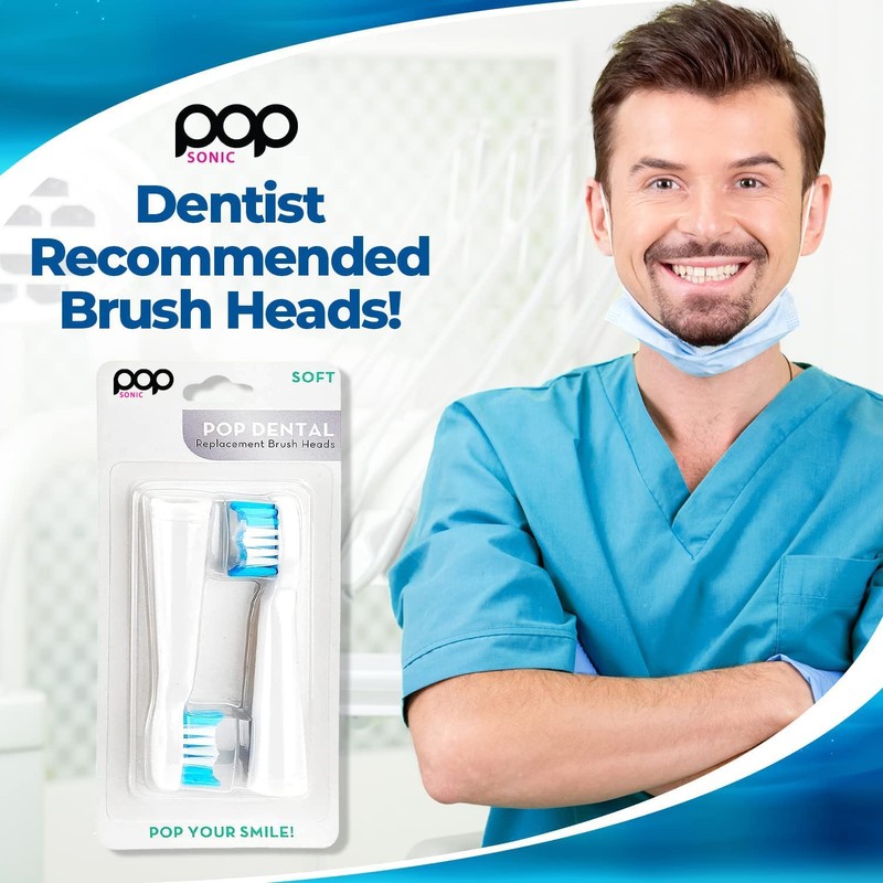 Pop Sonic Replacement Electronic Toothbrush Heads, Compatible with Go Sonic,