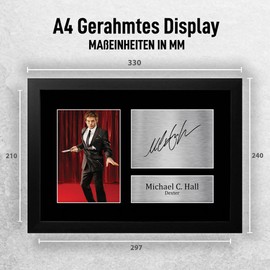 HWC Trading A4 FR Michael C. Hall Dexter Dexter Gifts Printed Autograph Picture For TV Fans Signed - A4 Framed