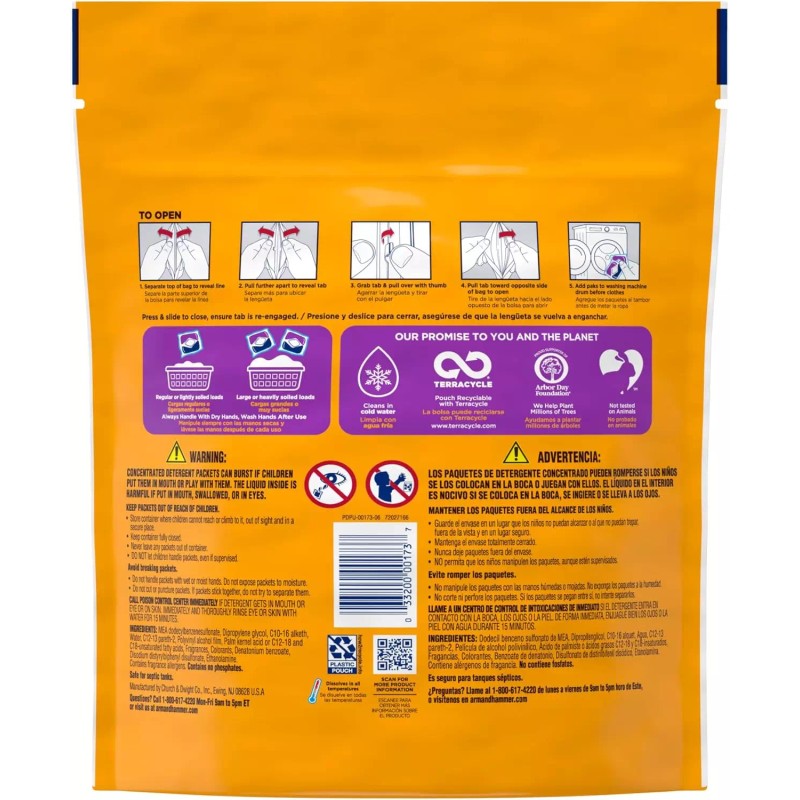 ARM & HAMMER Plus OxiClean 5-in-1 Laundry Detergent Power Pks,