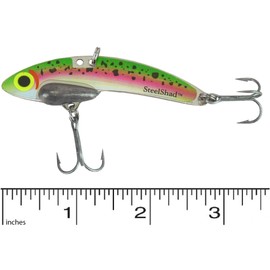 SteelShad - Original Series (3/8 oz) Trout - Bass Fishing Lures - Lipless crankbait for Freshwater Fishing - Long Casting Blade Bait Perfect for Bass, Walleye, Trout