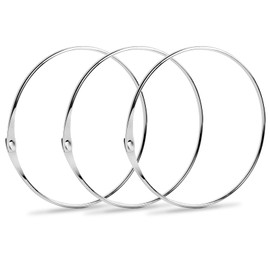 FORETOGO Pack of 3 Goods Ring Key Ring Large, 150 mm Versatile Metal Book Rings, Silver Key Ring Round Key Rings for Office School Home Business