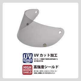 LEAD Industries Motorcycle Helmet Shield for RX-200R, Smoke, UV Cut, High Strength Shield RX-200RS