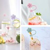 Hebterrka Thermal Cup Accessories: Pack of 5 Multicoloured Flower Straw