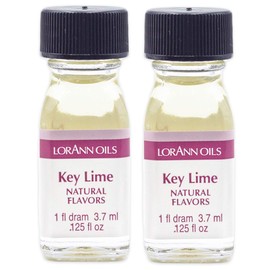 LorAnn Oils Super Strength Flavoring - Used For Candy Making, Flavoring, Baking, Hard Candy, & Flavor Oils - Bold, Natural Flavors 4X Stronger Than Extracts - Key Lime, Pack of 2, 0.125 fl oz