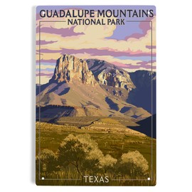 Lantern Press 6x9 Inch Metal Sign, Guadalupe Mountains National Park, Texas