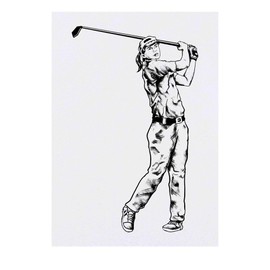 'Golf Lady' Temporary Tattoo - Water Resistant, Skin-Safe, Non-Toxic Transfer (TO00071059)