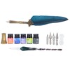 Calligraphy Pen Set Glass Ink Feather Fountain Pen with Replaceable
