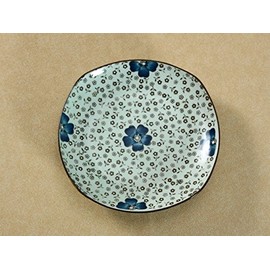 西田(Nishida) 8号正角皿(花集い&青い椿)/おうち料亭/業務用食器/中皿/大皿/丸皿/長皿/角皿/和食器/ 120123
