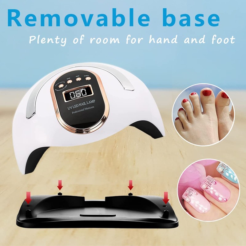 zalati Nail Lamp 168W LED UV Light with 4 Timers