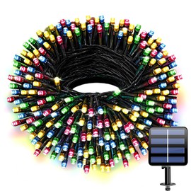 66FT Solar String Lights Outdoor Waterproof, 200LED Solar Christmas Lights with 8 Modes, Solar Fairy Tree Lights for Outside Garden Patio Party Christmas Decorations