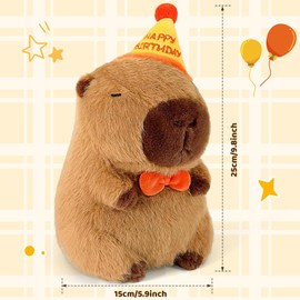 LHOEST Capybara Cuddly Toy Birthday 25 cm Capybara Plush Toy Large Water Pig Cuddly Toy Cartoon Stuffed Toy Capybara Plushie Dolls Toy Gift Children Cute Water Pig Plush Toy