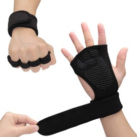 ORUMLIO Guantes de Entrenamiento con Muñequeras - Crossfit Gym Workout Guantes Deportivos para Hombres y Mujeres, Protección Antideslizante para Los Dedos (Medio)