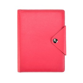 Arpan A5 Executive Personal Organiser Ruled Notebook Padded Leather Cover With Stud button closure (Hot Pink)