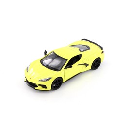 Showcasts 2020 Corvette C8 Stingray Hardtop Sports Car, Yellow 71360YL - 1/24 Scale Diecast Model Car